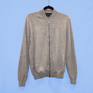 Massimo Dutti Men's Wool Blend Knit Zip-up Cardigan